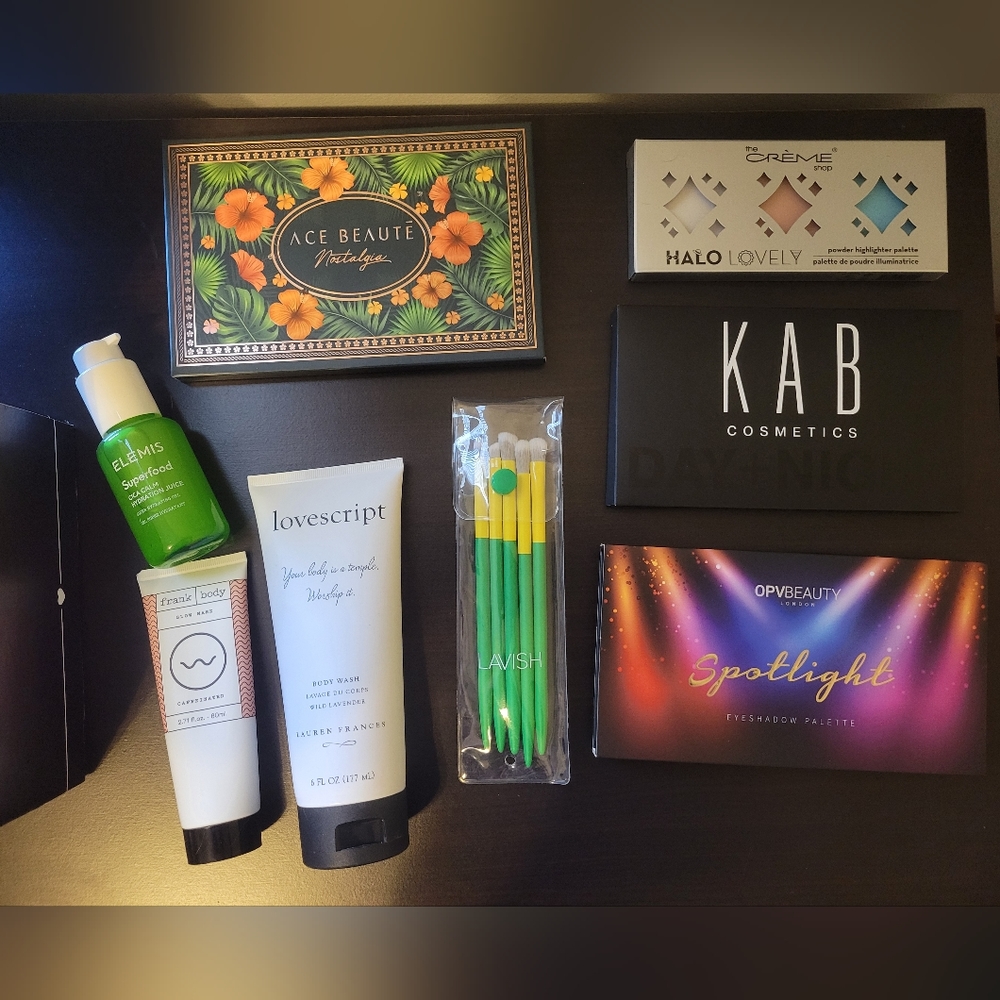 BOXY CHARM OPV Creme Shop Elemis Lovescript Frank Lavish KAB Ace Beaute